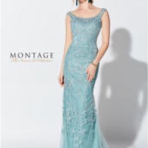 Ivonne D SAGE green MOB gown and shawl